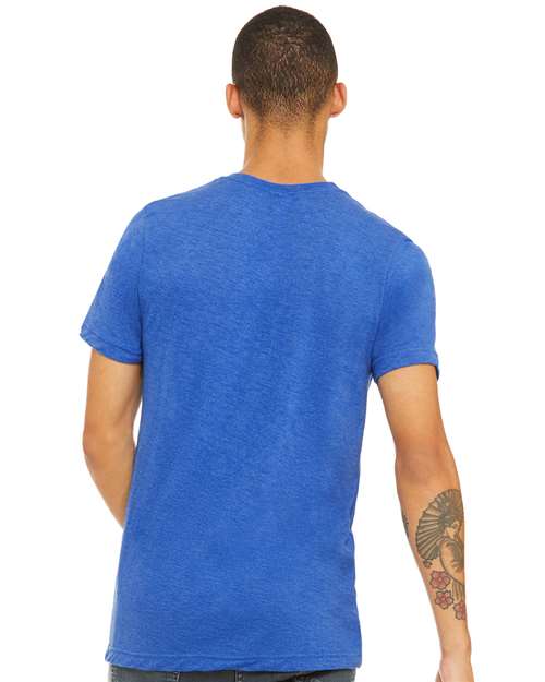 BELLA + CANVAS Triblend Tee 3413 True Royal Triblend Custom Embroidered Business Logo