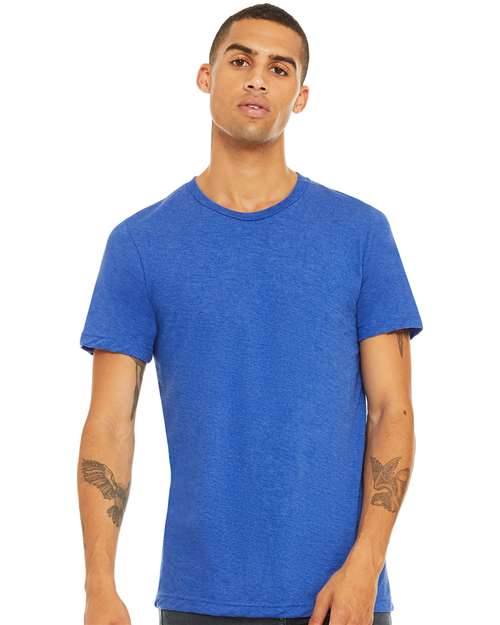 BELLA + CANVAS Triblend Tee 3413 Teal Triblend Custom Embroidered Business Logo