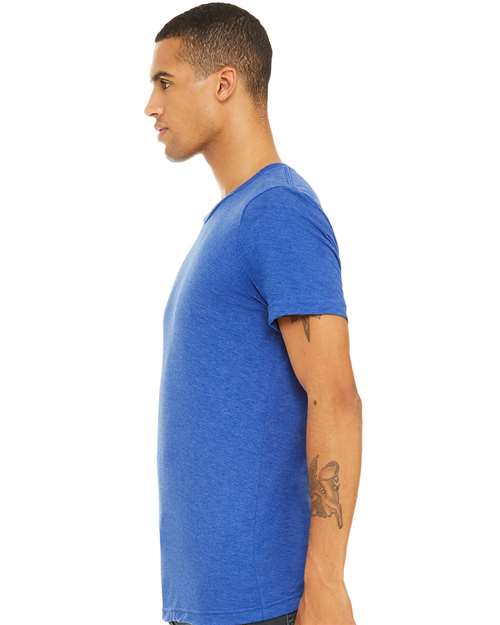BELLA + CANVAS Triblend Tee 3413 True Royal Triblend Custom Embroidered Business Logo