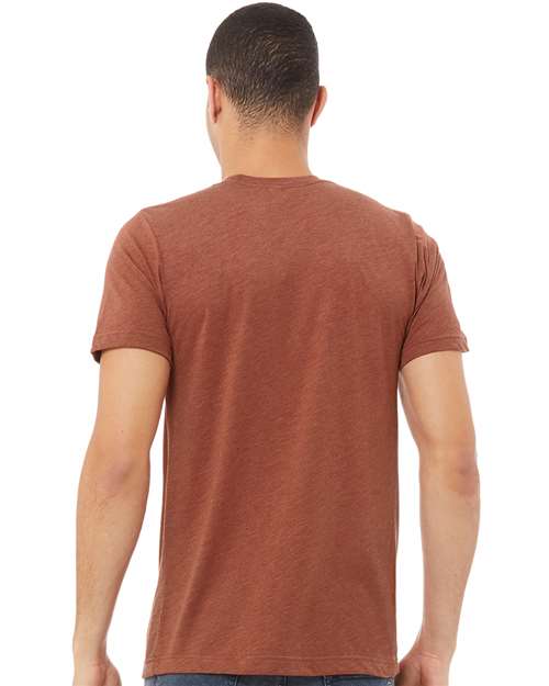 BELLA + CANVAS Triblend Tee 3413 Clay Triblend Custom Embroidered Business Logo