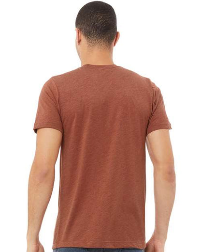 BELLA + CANVAS Triblend Tee 3413 Clay Triblend Custom Embroidered Business Logo