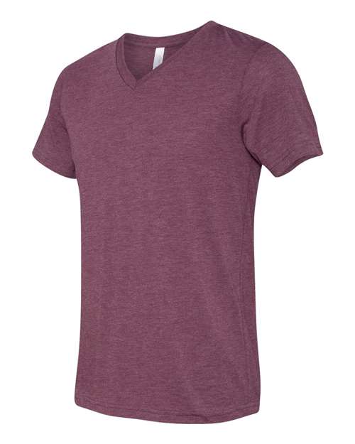 BELLA + CANVAS Triblend V-Neck Short Sleeve Tee 3415 Maroon Triblend