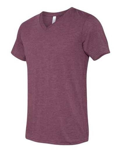 BELLA + CANVAS Triblend V-Neck Short Sleeve Tee 3415 Maroon Triblend