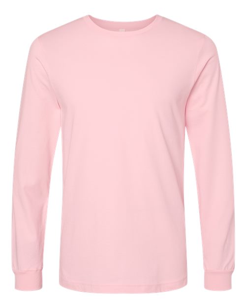 BELLA + CANVAS Eco-Fleece Baller Short Sleeve Hoodie 3501 Pink Custom Embroidered Business Logo