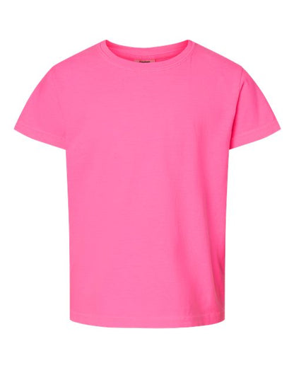 Comfort Colors Garment-Dyed Youth Heavyweight T-Shirt 9018 Melon Custom Embroidered Business Logo