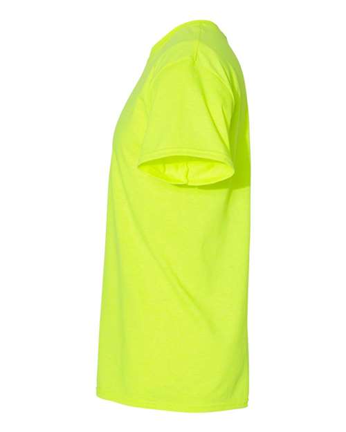 Gildan USA-Made Fine Jersey T-Shirt 5000 Safety Green Custom Embroidered Business Logo