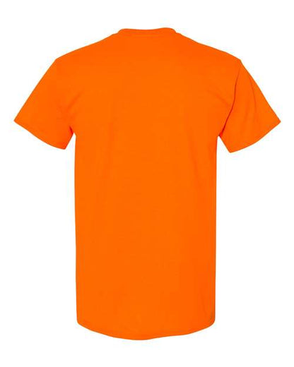Gildan USA-Made Fine Jersey T-Shirt 5000 Safety Orange Custom Embroidered Business Logo