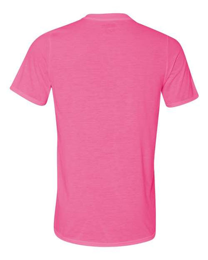 Gildan Performance® T-Shirt 42000 Safety Pink Custom Embroidered Business Logo
