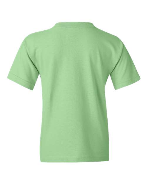 Gildan Heavy Cotton™ Youth T-Shirt 5000B Mint Green Custom Embroidered Business Logo