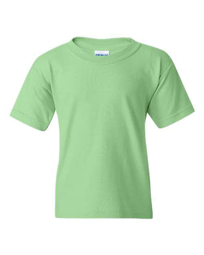 Gildan Heavy Cotton™ Youth T-Shirt 5000B Mint Green Custom Embroidered Business Logo