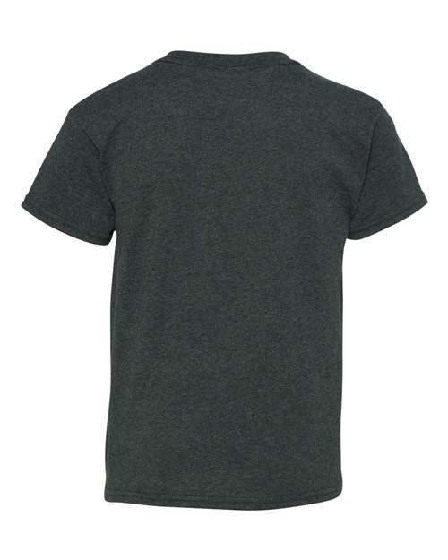 Gildan Heavy Cotton™ Youth T-Shirt 5000B Dark Heather Custom Embroidered Business Logo