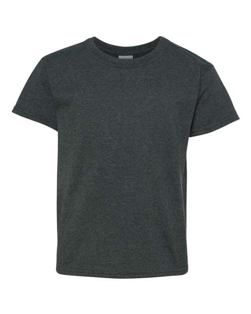 Gildan Heavy Cotton™ Youth T-Shirt 5000B Dark Heather Custom Embroidered Business Logo