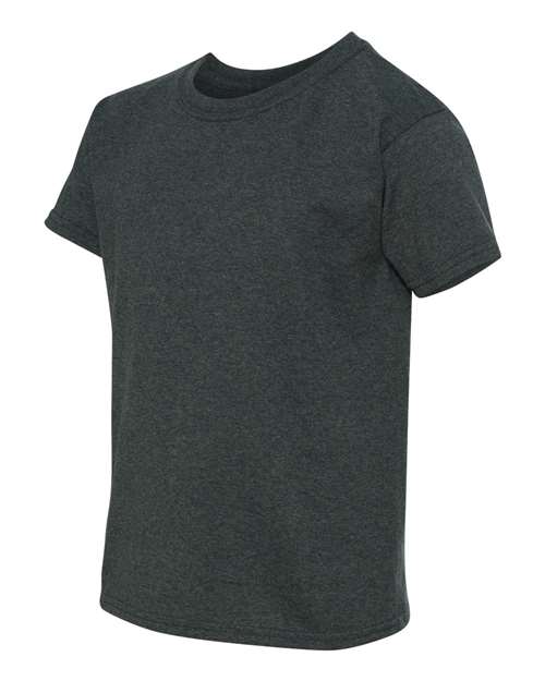 Gildan Heavy Cotton™ Youth T-Shirt 5000B Dark Heather Custom Embroidered Business Logo