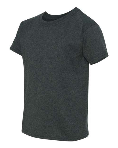 Gildan Heavy Cotton™ Youth T-Shirt 5000B Dark Heather Custom Embroidered Business Logo