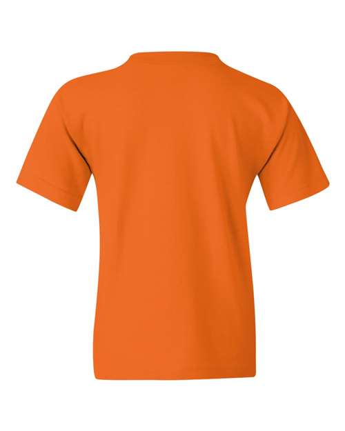 Gildan Heavy Cotton™ Youth T-Shirt 5000B Safety Green Custom Embroidered Business Logo
