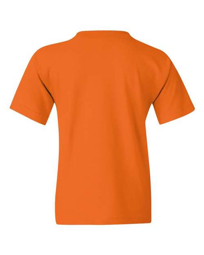 Gildan Heavy Cotton™ Youth T-Shirt 5000B Safety Green Custom Embroidered Business Logo