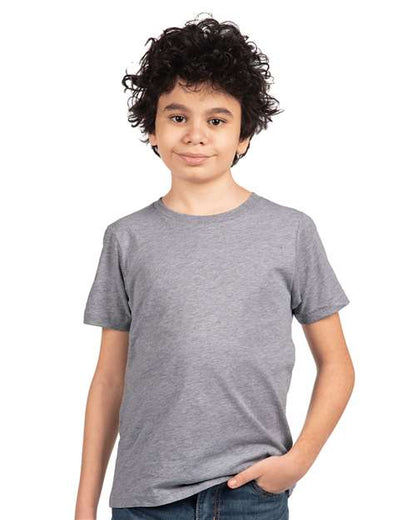 Next Level Youth Cotton T-Shirt 3310 Heather Grey