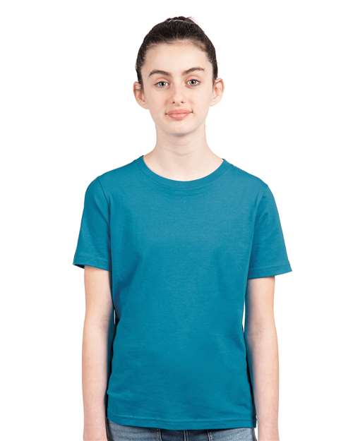 Next Level Youth Cotton T-Shirt 3310 Turquoise
