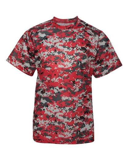 Badger Youth Digital Camo T-Shirt 2180 Red Digital