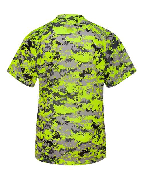 Badger Youth Digital Camo T-Shirt 2180 Safety Yellow Digital