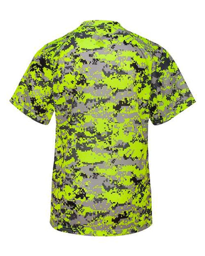 Badger Youth Digital Camo T-Shirt 2180 Safety Yellow Digital