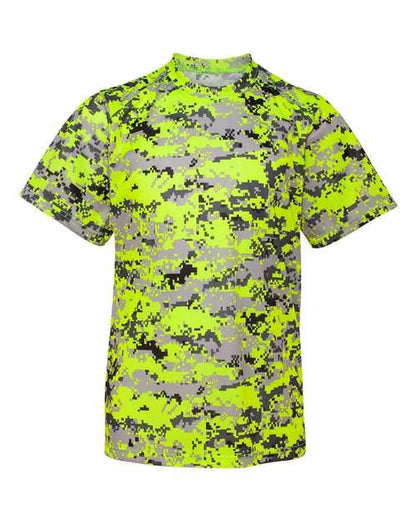 Badger Youth Digital Camo T-Shirt 2180 Safety Yellow Digital