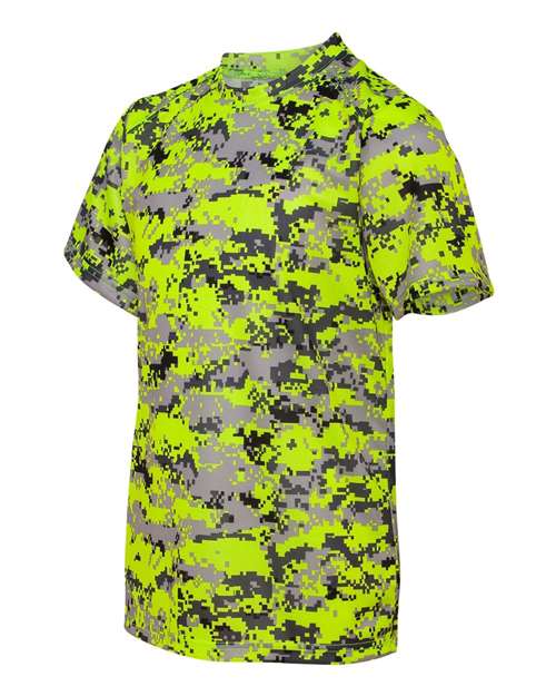 Badger Youth Digital Camo T-Shirt 2180 Safety Yellow Digital