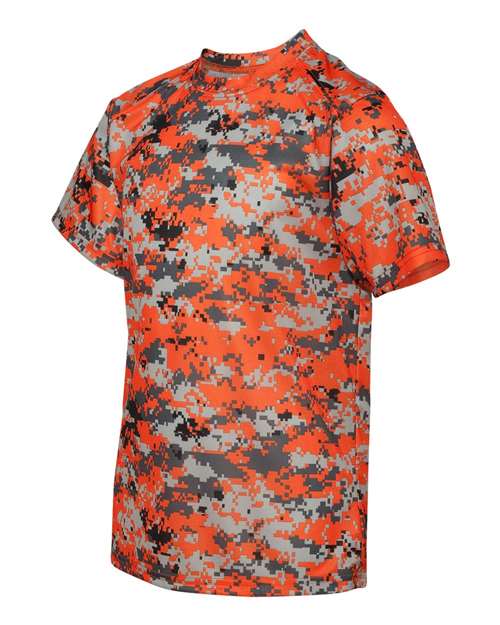 Badger Youth Digital Camo T-Shirt 2180 Burnt Orange Digital