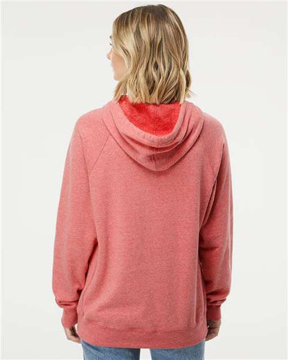 Independent Trading Co. Special Blend Raglan Hooded Sweatshirt PRM33SBP Pomegranate