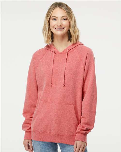Custom Embroidered  Independent Trading Co. Special Blend Raglan Hooded Sweatshirt PRM33SBP Pomegranate