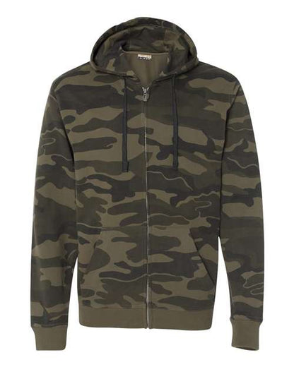 Burnside Camo Full-Zip Hooded Sweatshirt 8615