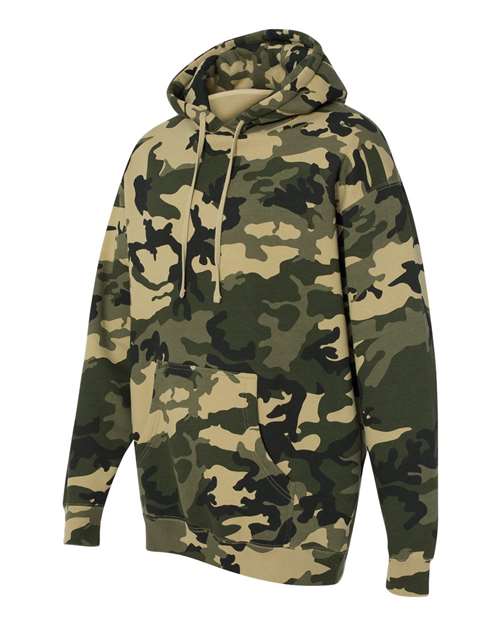 Independent Trading Co. Heavyweight Hooded Sweatshirt IND4000 Army Custom Embroidered Business Logo