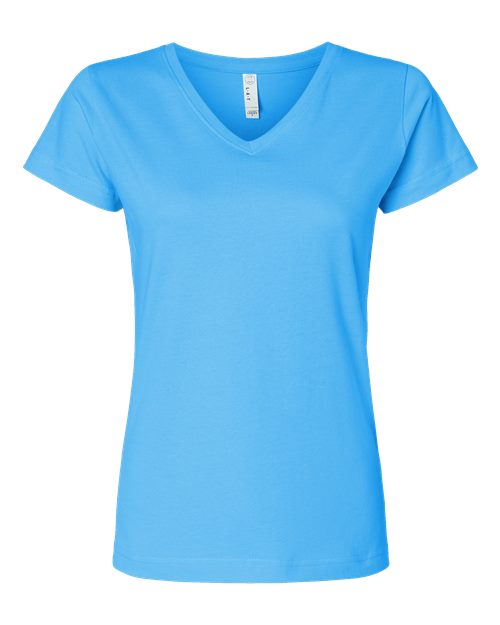 LAT Women's Fine Jersey V-Neck Tee 3507 Aqua