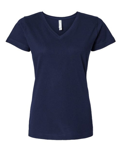 LAT Women's Fine Jersey V-Neck Tee 3507 Navy