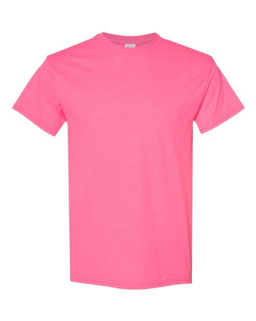 Gildan USA-Made Fine Jersey T-Shirt 5000 Safety Pink Custom Embroidered Business Logo