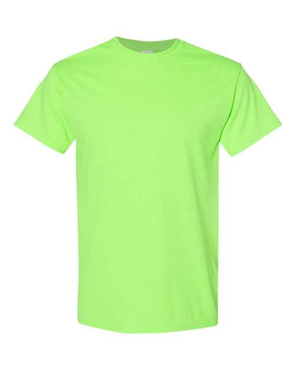 Gildan USA-Made Fine Jersey T-Shirt 5000 Neon Green Custom Embroidered Business Logo