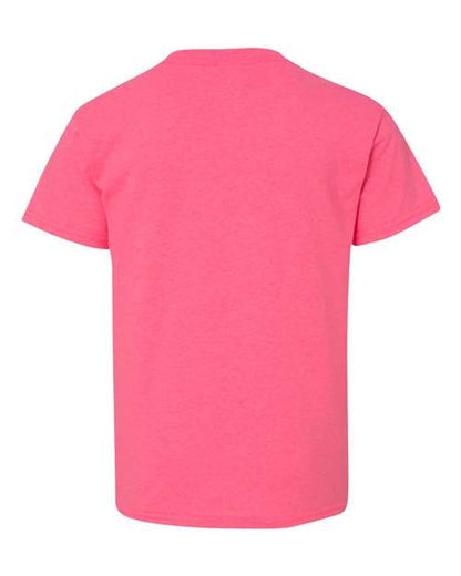 Gildan Heavy Cotton™ Youth T-Shirt 5000B Safety Orange Custom Embroidered Business Logo