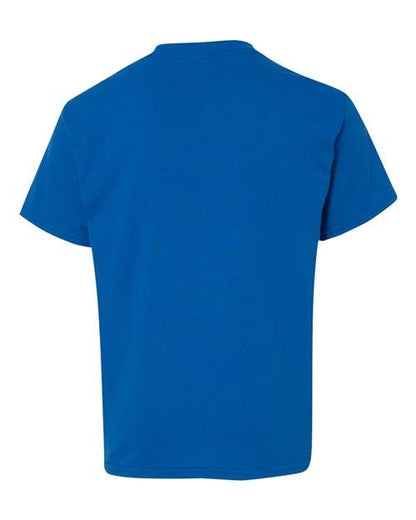 Gildan Heavy Cotton™ Youth T-Shirt 5000B Neon Blue Custom Embroidered Business Logo
