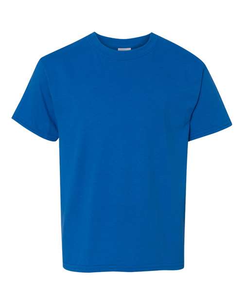 Gildan Heavy Cotton™ Youth T-Shirt 5000B Neon Blue Custom Embroidered Business Logo