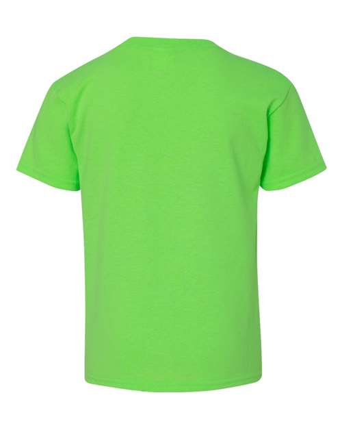 Gildan Heavy Cotton™ Youth T-Shirt 5000B Neon Green Custom Embroidered Business Logo