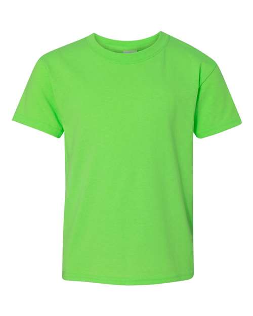 Gildan Heavy Cotton™ Youth T-Shirt 5000B Neon Blue Custom Embroidered Business Logo