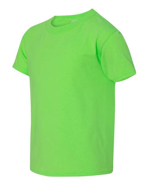 Gildan Heavy Cotton™ Youth T-Shirt 5000B Neon Blue Custom Embroidered Business Logo