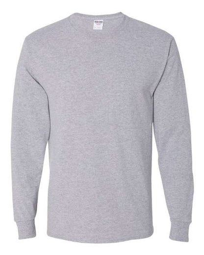 JERZEES Dri-Power® Long Sleeve 50/50 T-Shirt 29LSR Athletic Heather Custom Embroidered Business Logo