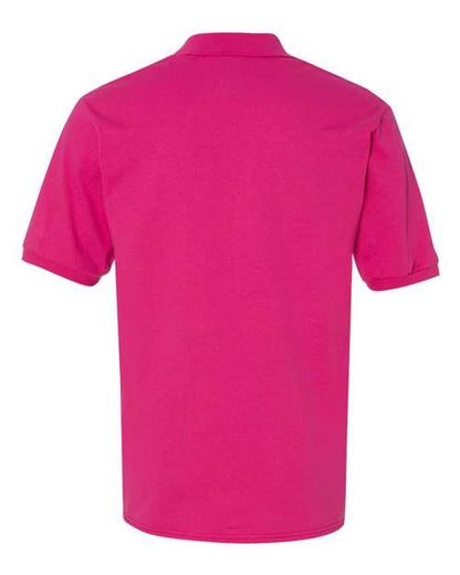 JERZEES SpotShield™ 50/50 Polo 437MSR Cyber Pink Custom Embroidered Business Logo