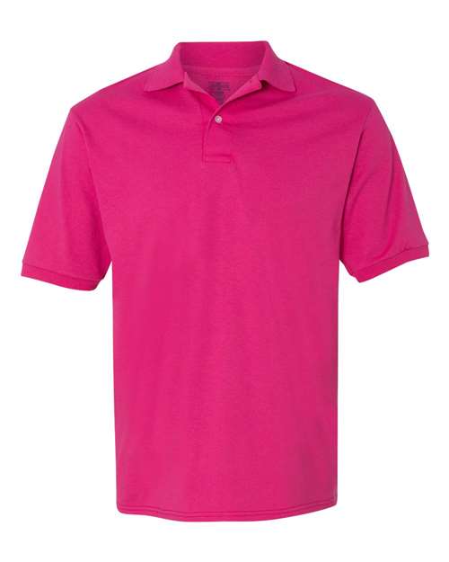 JERZEES SpotShield™ 50/50 Polo 437MSR Cyber Pink Custom Embroidered Business Logo