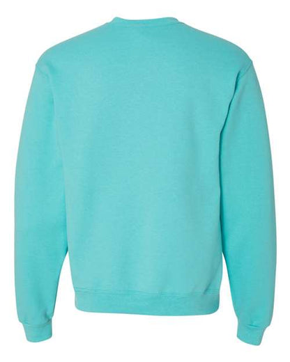 JERZEES NuBlend® Crewneck Sweatshirt 562MR Scuba Blue Custom Embroidered Business Logo
