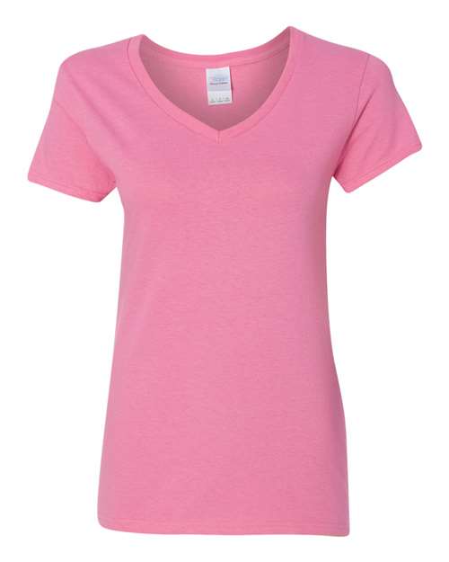 Gildan Heavy Cotton™ Women’s V-Neck T-Shirt 5V00L Custom Embroidered Business Logo