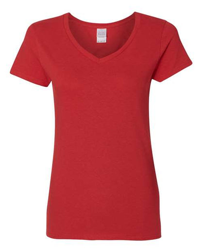 Gildan Heavy Cotton™ Women’s V-Neck T-Shirt 5V00L Custom Embroidered Business Logo