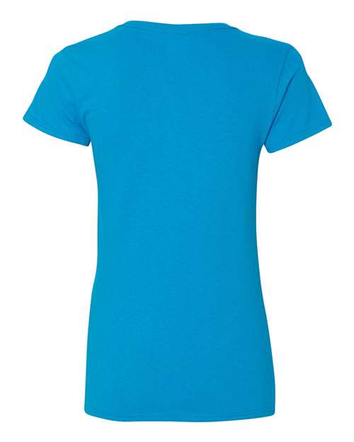 Gildan Heavy Cotton™ Women’s V-Neck T-Shirt 5V00L Custom Embroidered Business Logo