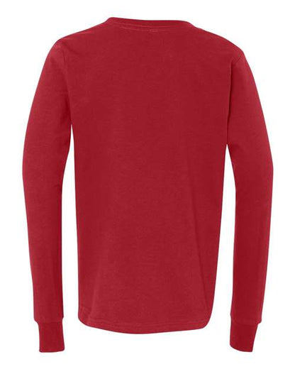 BELLA + CANVAS Youth Jersey Long Sleeve Tee 3501Y Custom Embroidered Business Logo
